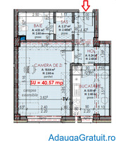 Apartament 1 camera, 40.57 mp, parter, decomandat, c-tie noua, URUSAGULUI