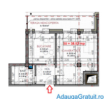Apartament 1 camera, 38.52 mp + terasa 10.54 mp, semifinisat, FLORESTI, Urusagului